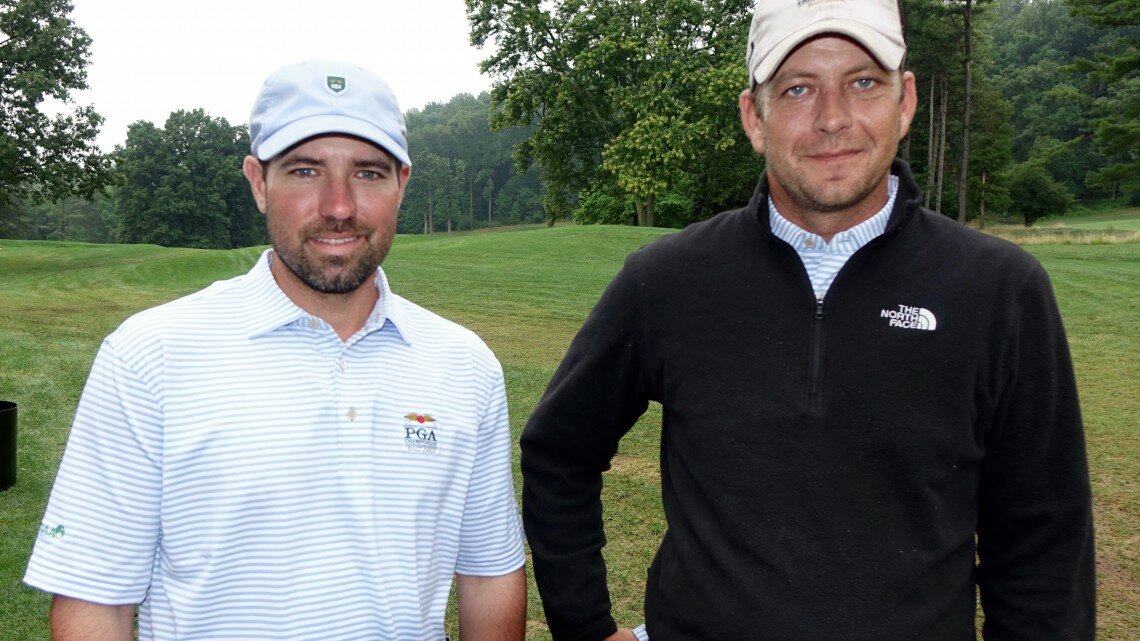 James Devaney (left) and Dan Kilpatrick helped lead Baltusrol’s maintenance crew during a rain-soaked PGA Championship. Photo: Lawrence Aylward