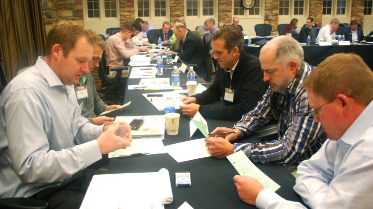 Superintendents participate in a workshop at the Syngenta Business Institute. (Photo courtesy of Syngenta)